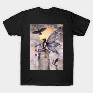 Autumn Raven Fantasy Gothic Fairy and Ravens T-Shirt